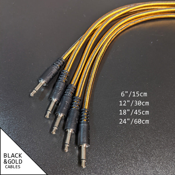 Gold and Black Braided Patch Cables